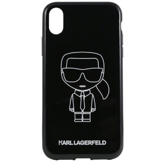 Picture of Karl Lagerfeld iPhone XR PC/TPU Glitter Ikonik White Outline Black