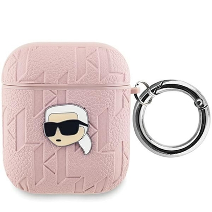 Attēls no Karl Lagerfeld PU Embossed Karl Head Case for AirPods 1/2 / pink