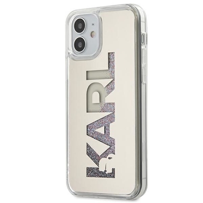 Attēls no Karl Lagerfeld iPhone 12 mini 5.4'' Liquid Glitter Multi Mirror Cover Silver