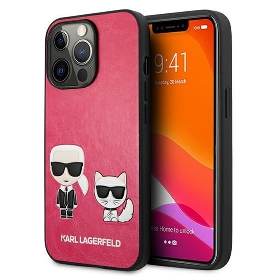 Picture of Karl Lagerfeld Apple iPhone 13 Pro Choupette PU Leather Case Fuchsia