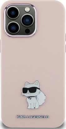 Attēls no Karl Lagerfeld Karl Lagerfeld KLHCP15MSMHCNPP iPhone 15 Plus 6.7" róowy/pink Silicone Choupette Metal Pin