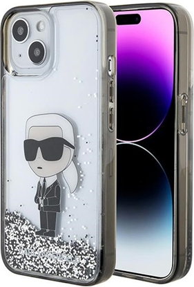 Attēls no Karl Lagerfeld Karl Lagerfeld KLHCP15SLKKNSK iPhone 15 / 14 / 13 6.1" transparent hardcase Liquid Glitter Ikonik
