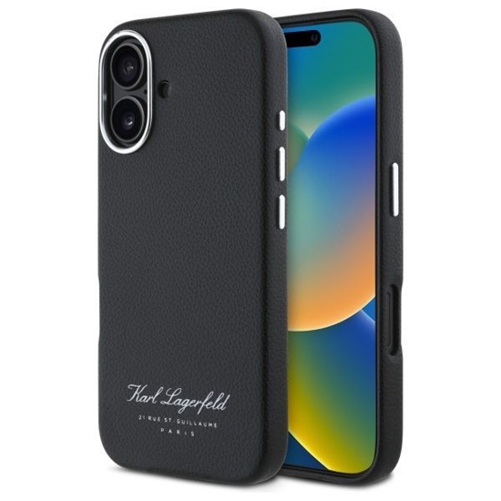 Изображение Karl Lagerfeld Grained PU Hotel RSG Case for iPhone 16 / Black