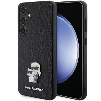 Изображение Karl Lagerfeld PU Saffiano Metal Karl and Choupette Case for Samsung Galaxy S24 / black