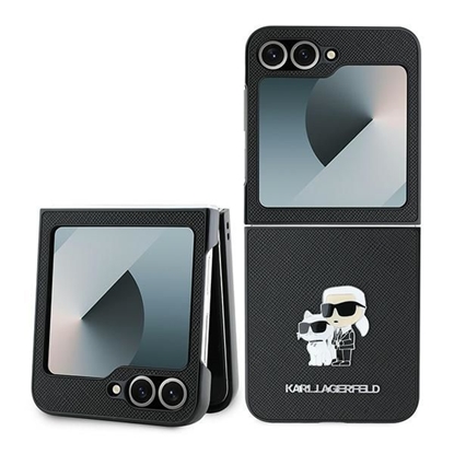 Изображение Karl Lagerfeld PU Saffiano Karl and Choupette Case for Samsung Galaxy Z Flip 6/7 FE / Black