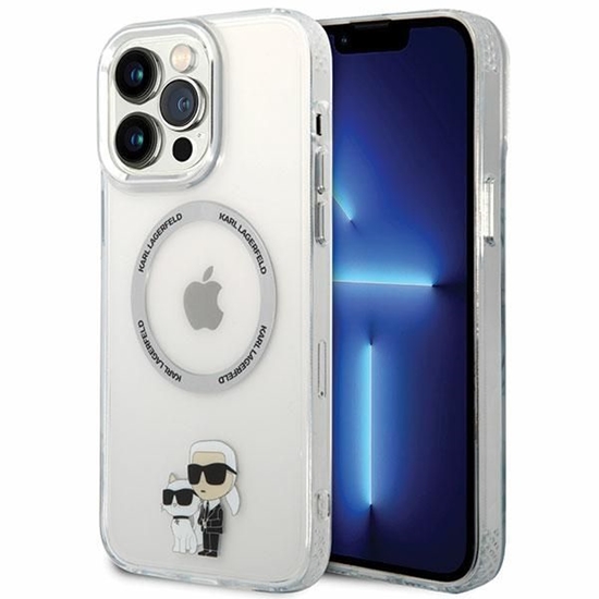 Picture of Karl Lagerfeld IML Karl and Choupette MagSafe Case for iPhone 13 Pro Max / Transparent