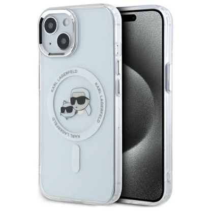 Attēls no Karl Lagerfeld IML K&CH Heads Metal Frame MagSafe Case for iPhone 14 / Transparent