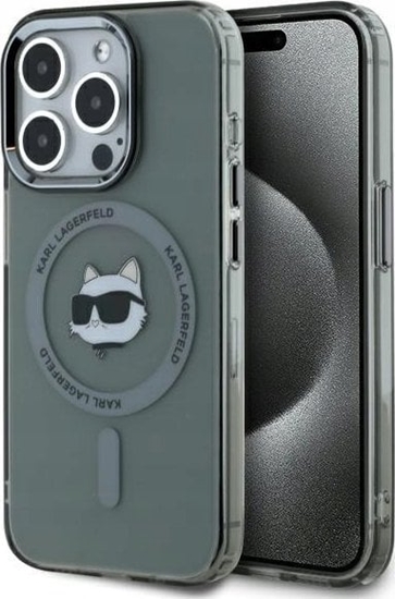 Изображение Karl Lagerfeld Karl Lagerfeld KLHMP15LHLSCHK iPhone 15 Pro 6.1" black/black hardcase IML Metal Choupette Head MagSafe
