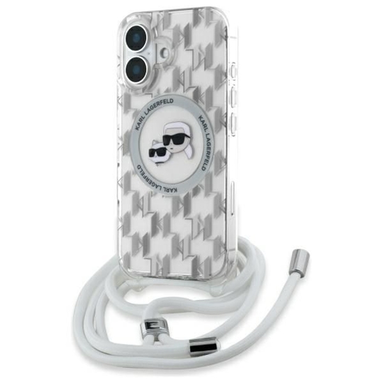 Изображение Karl Lagerfeld IML Monogram Crossbody K&CH Heads MagSafe Case for iPhone 16 / transparent