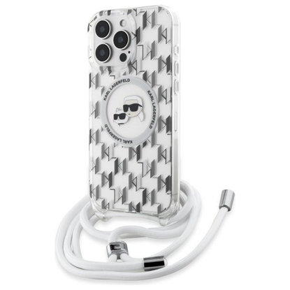 Attēls no Karl Lagerfeld IML Monogram Crossbody K&CH Heads MagSafe Case for iPhone 16 Pro Max / Transparent