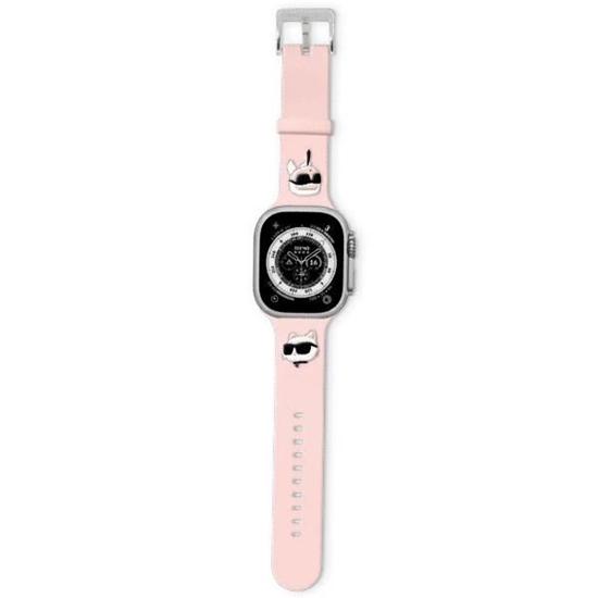 Picture of Karl Lagerfeld Karl and Choupette Head NFT Watch Strap for Apple Watch 38/40/41 / pink