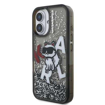 Изображение Karl Lagerfeld Liquid Glitter Scattered Choupette Case for Apple iPhone 16