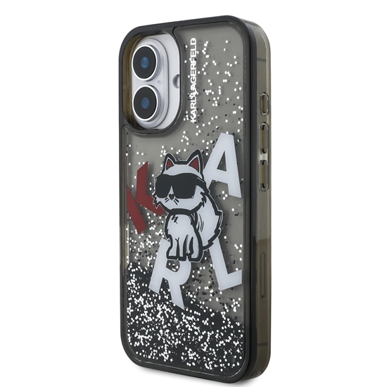 Изображение Karl Lagerfeld Liquid Glitter Scattered Choupette Case for Apple iPhone 16