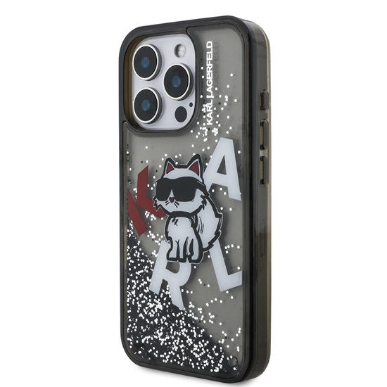 Изображение Karl Lagerfeld Liquid Glitter Scattered Choupette Case for AppleiPhone 16 Pro