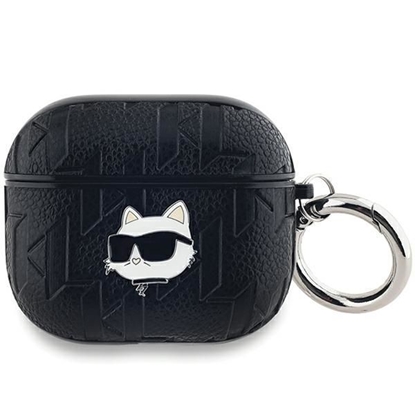 Изображение Karl Lagerfeld PU Embossed and Choupette Head Case for Apple AirPods 3