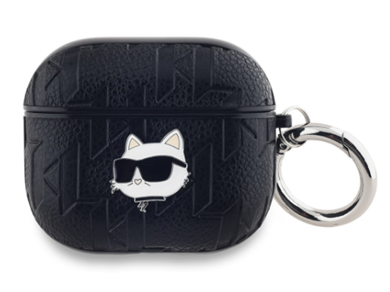 Picture of Karl Lagerfeld PU Embossed and Choupette Head Case for Apple AirPods 3