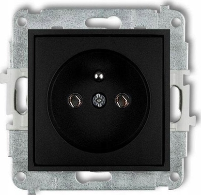 Attēls no Karlik Gniazdo pojedyncze z uziemieniem Karlik Icon 12IGP-1z 2P+Z bez przeson torów prdowych czarny mat