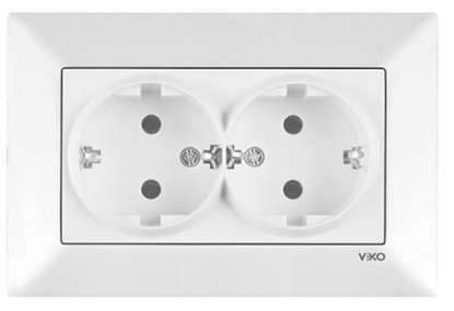 Picture of Karre dubultā elektrības kontaktligzda [rozete] ar zemējumu