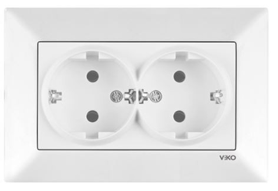 Изображение Karre dubultā elektrības kontaktligzda [rozete] ar zemējumu