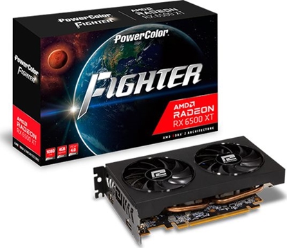 Изображение Karta graficzna Power Color Radeon RX 6500 XT Fighter OC 4GB GDDR6 (AXRX 6500XT 4GBD6-DH/OC)