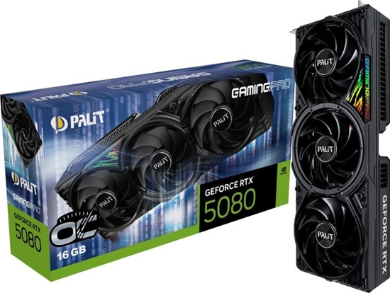 Picture of Graphics Card|PALIT|NVIDIA|GeForce RTX 5080|2295 MHz|16 GB|GDDR7|256 bit|PCI Express 5.0|Active|NE75080S19T2-GB2031A
