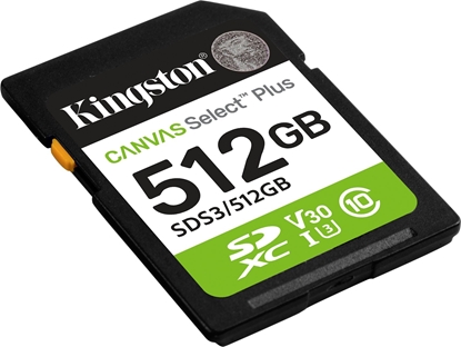 Attēls no Karta Kingston Canvas Select Plus SDXC 512 GB Class 10 UHS-I/U3 V30 (SDS3/512GB)