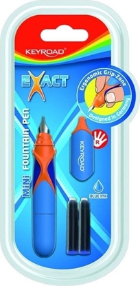 Изображение Keyroad Pióro wieczne KEYROAD, mini, 2 niebieskie naboje gratis, blister, mix kolorów