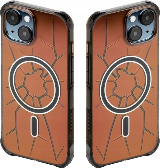 Picture of Kingxbar Etui silikonowe MagSafe Kingxbar PQY Crack Series do iPhone 15 - czarne