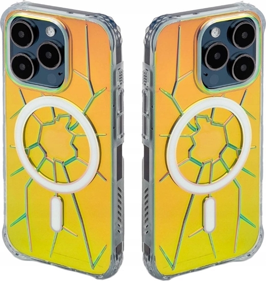 Изображение Kingxbar Etui silikonowe MagSafe Kingxbar PQY Crack Series do iPhone 15 Pro Max - holograficzne