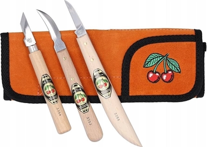 Изображение Kirschen Set of carving knives Velourleather bag