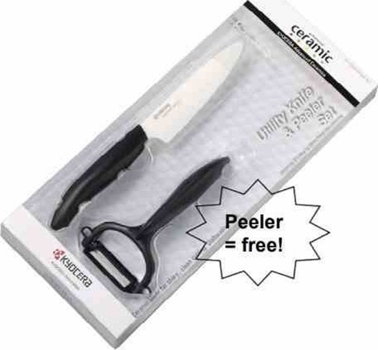 Изображение Rinkinys, peilis (11 cm ašmenys, baltas) ir skustukas, juodas | Kyocera