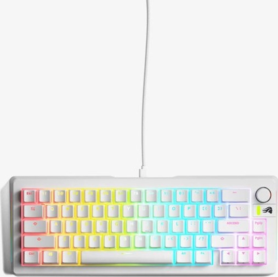 Изображение Klawiatura Glorious Glorious GMMK 3 65 % Custom Gaming-Tastatur - Pre-Built, ANSI (US), Fox Switches, weiß