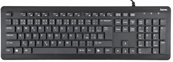 Изображение Klawiatura Hama Hama vododolná klávesnice KC-600, kabelová, erná