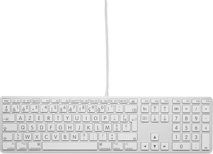 Изображение Klawiatura LMP Large Font USB Keyboard 110 keys wired USB keyboard with 2x USB and aluminum upper cover - French AZERTY