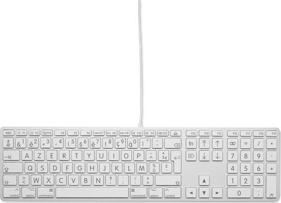 Picture of Klawiatura LMP Large Font USB Keyboard 110 keys wired USB keyboard with 2x USB and aluminum upper cover - French AZERTY