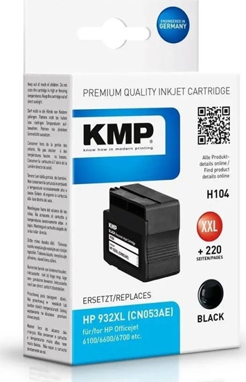 Picture of KMP H104 ink cartridge black comp. with HP CN 053 AE 932 XL