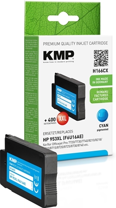 Picture of KMP H166CX ink cartridge cyan compatible with HP F6U16AE