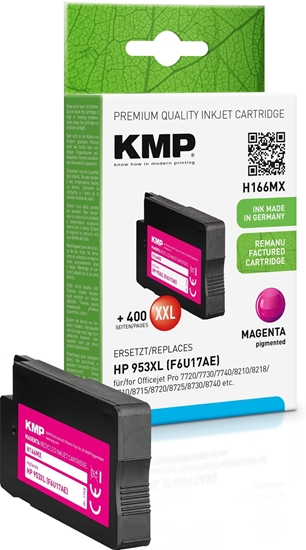 Picture of KMP H166MX ink cartridge magenta compatible with HP F6U17AE