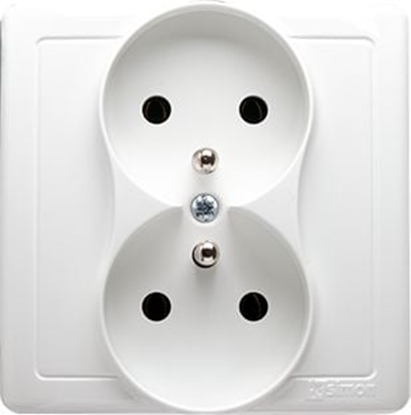 Picture of Kontakt-Simon Gniazdo wtyczkowe Simon Basic podwójne z uziemieniem biay (BMGZ2/11)