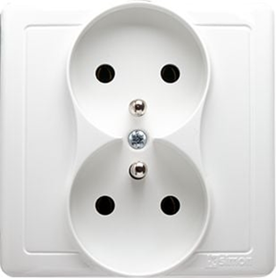 Picture of Kontakt-Simon Gniazdo wtyczkowe Simon Basic podwójne z uziemieniem biay (BMGZ2/11)