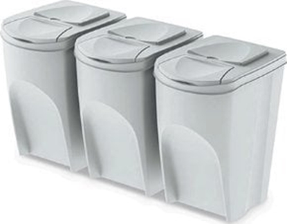 Picture of Kosz na mieci Prosperplast do segregacji 3 x 35L jasny szary (IKWB35S3-427C)