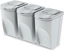 Attēls no Kosz na mieci Prosperplast do segregacji 3 x 35L jasny szary (IKWB35S3-427C)