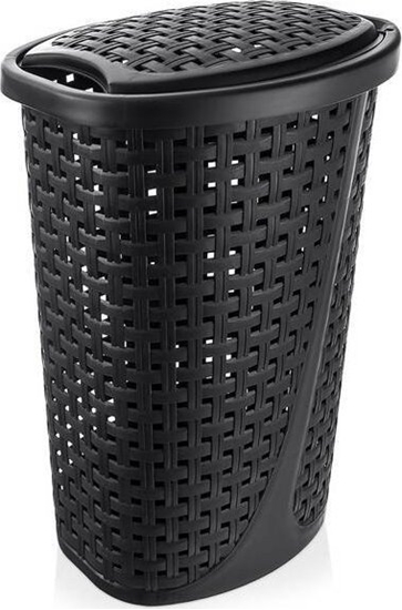 Изображение Kosz na pranie Orion z pokryw 45 l 41x32x61 cm Czarny