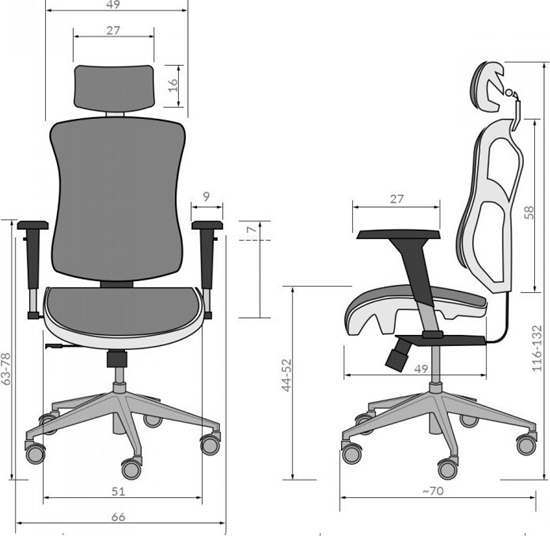 Picture of Krzeso biurowe Diablo Chairs V-Basic Czarne Szare