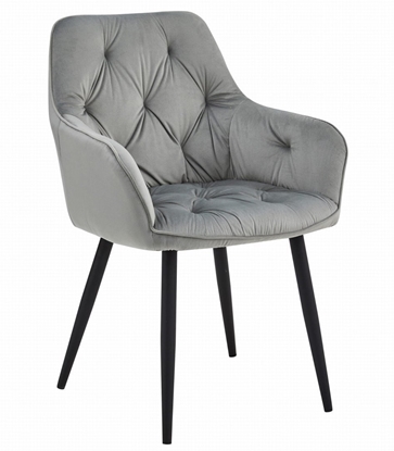 Изображение Krzeso JORK - aksamit srebrno-szary / nogi czarne x 1