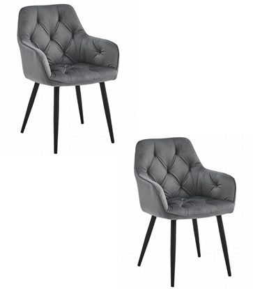Picture of Krzeso JORK - ciemny szary aksamit / nogi czarne x 2