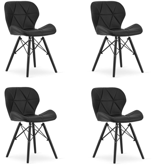 Picture of Krzeso LAGO ekoskóra - czarne / nogi czarne x 4