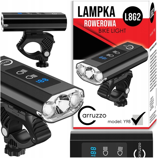 Picture of Carruzzo Lampka rowerowa z powerbankiem, 1200lm (L8G2)