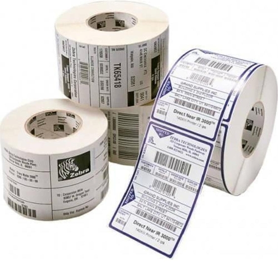 Picture of Label, Polyester, 51x10mm; Thermal Transfer, Z-ULTIMATE 3000T WHITE, Coated, Permanent Adhesive, 76mm Core