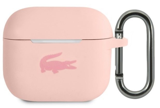 Изображение Lacoste Apple Airpods 3 Liquid Silicone Glossy Printing Logo Case Pink
